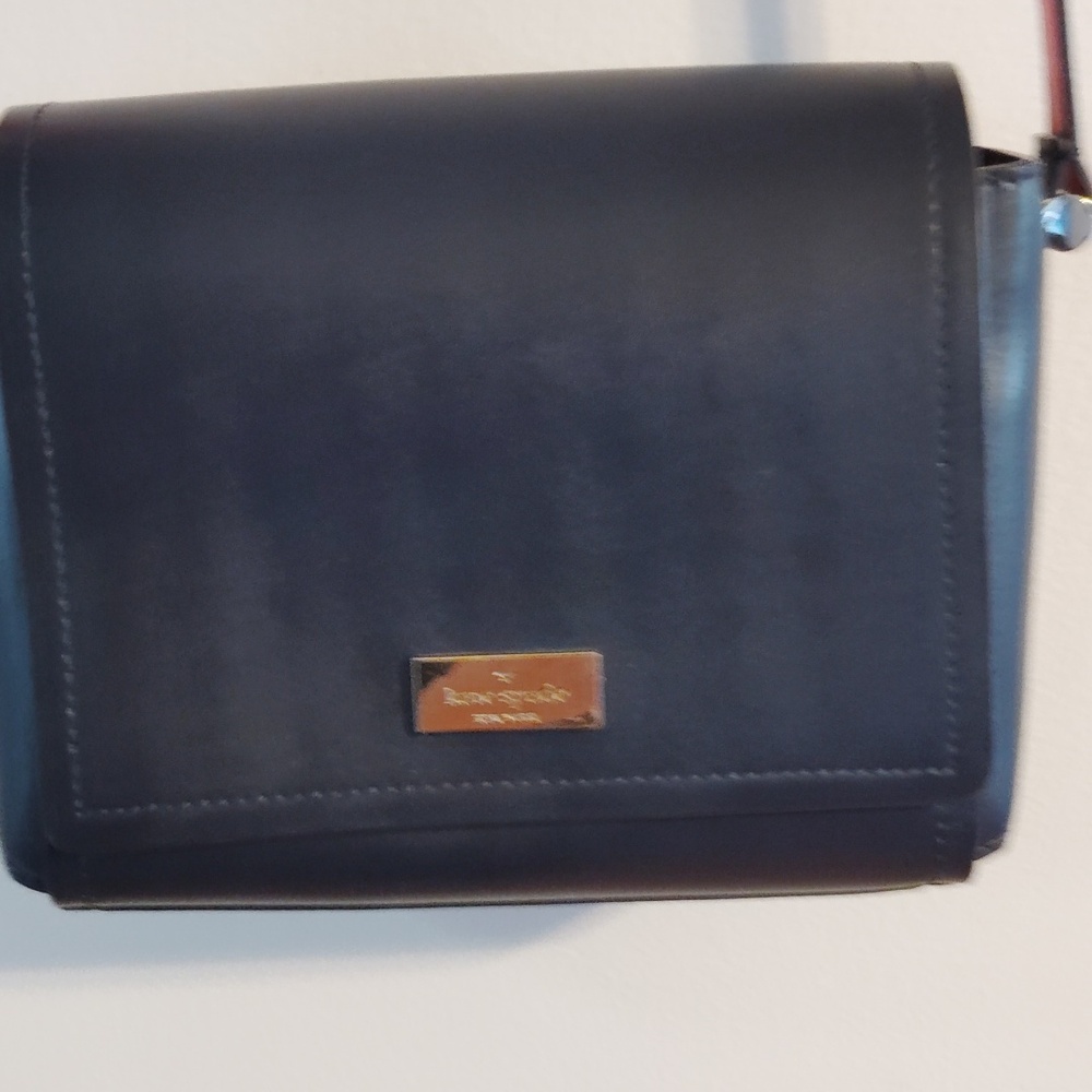 💰 EUC Kate Spade Avva Arbour Hill Smooth Leather Flap Crossbody - Blue/Pink